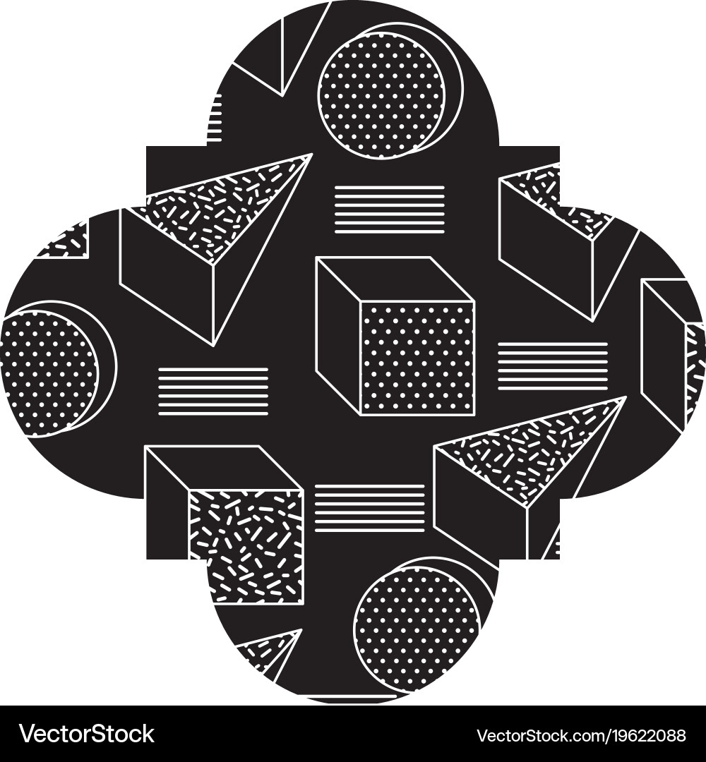 Seamless pattern label shape with geometric Vector Image