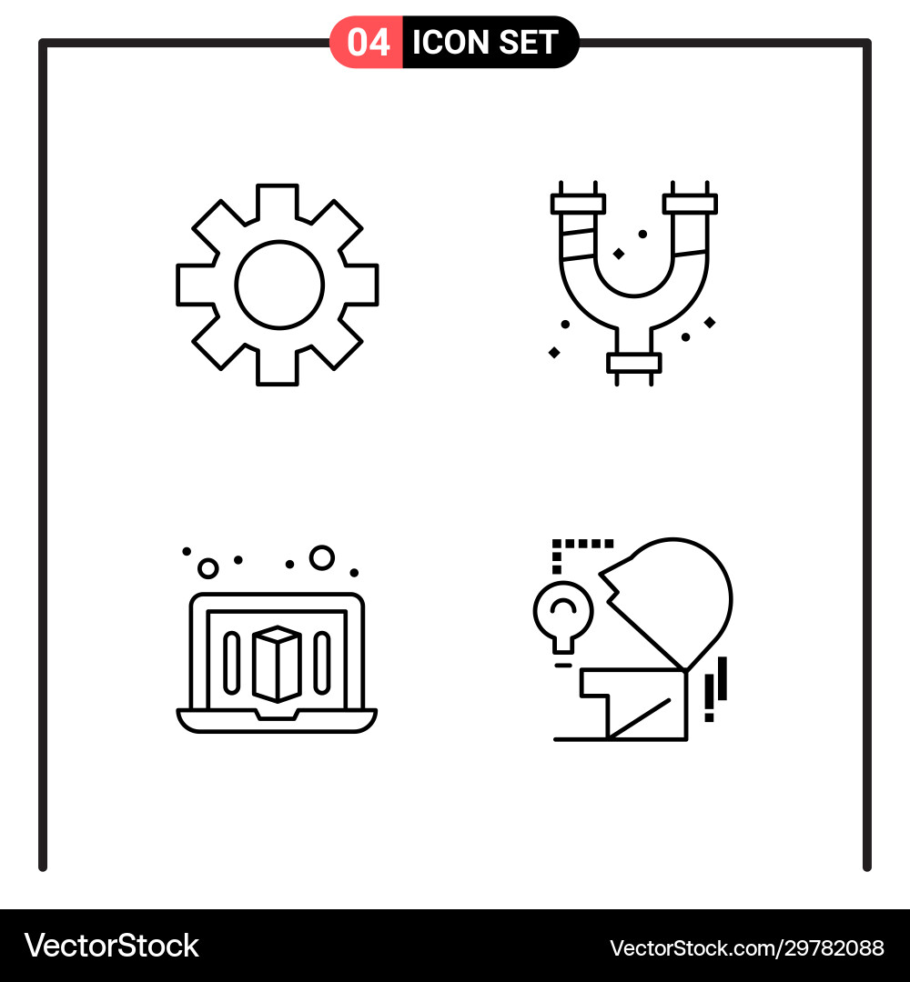 Set 4 line style icons for web and mobile Set 4 line style icons for web and mobile vector image