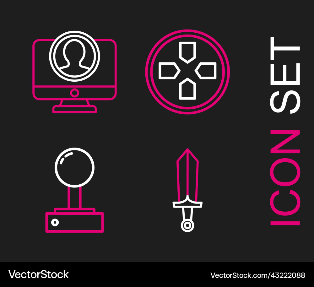 Set line sword for game joystick arcade machine Set line sword for game joystick arcade machine vector image
