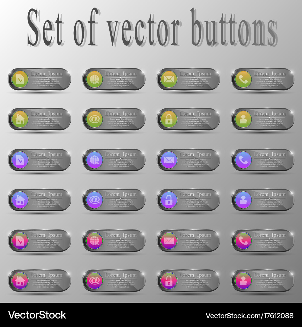 Set of buttonsdifferent characters vector image