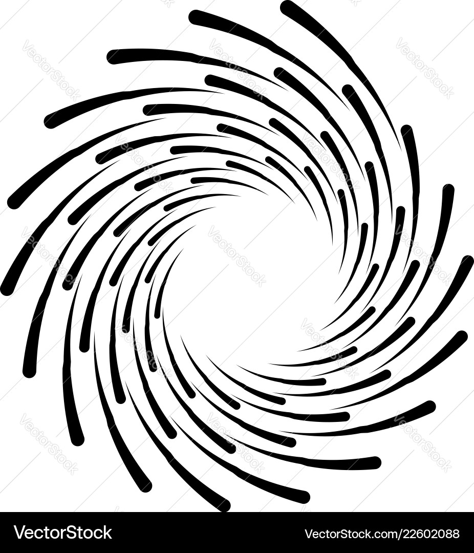 Spiral element concentric swirling shape vector image