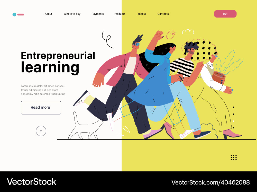 Startup website landing template Vector Image