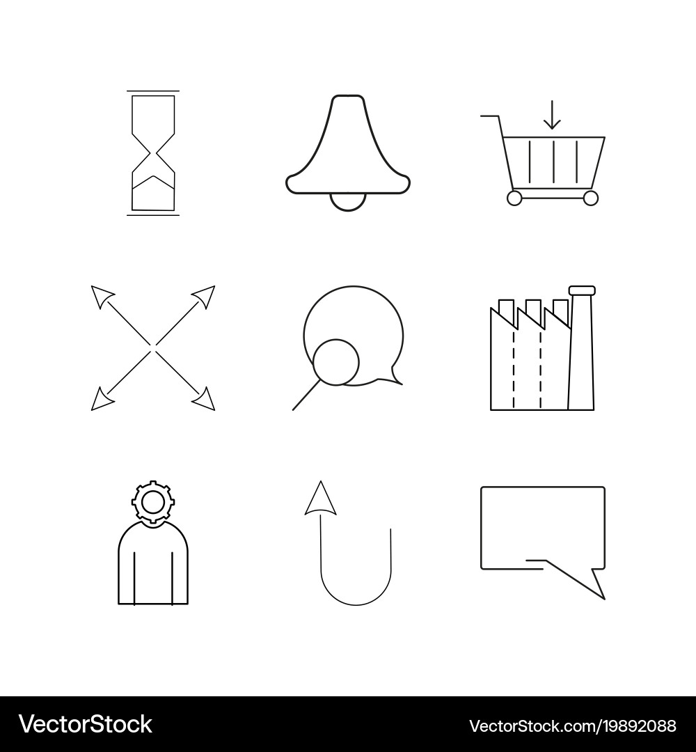 Web linear icon set simple outline icons Vector Image