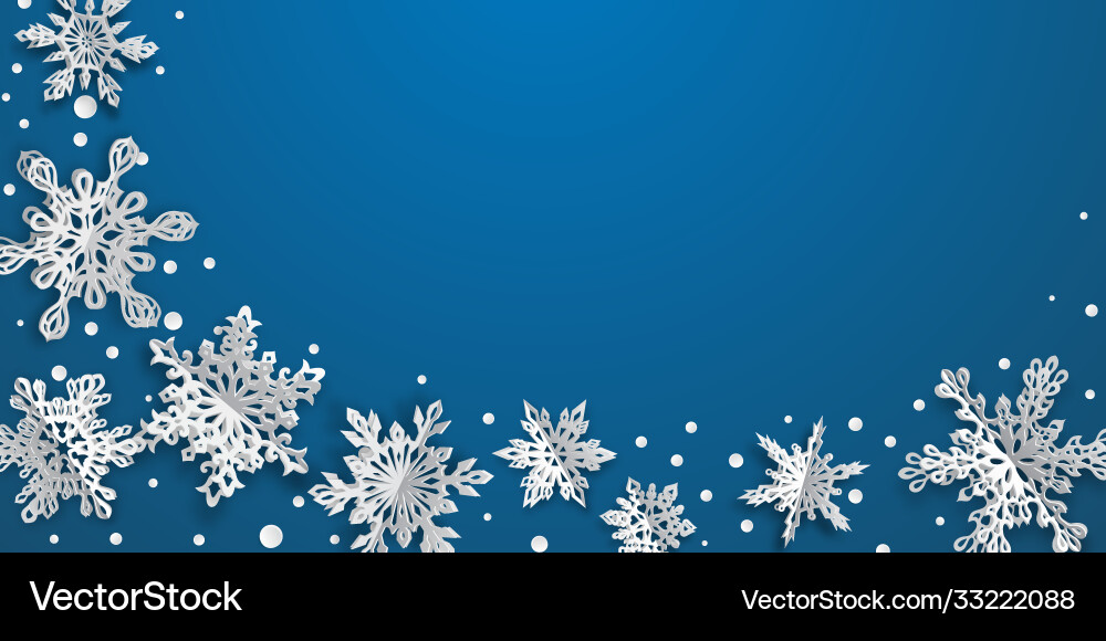 Weihnachtshintergrund mit Volumenpapier Schneeflocken Weihnachtshintergrund mit Volumenpapier Schneeflocken vektorbild