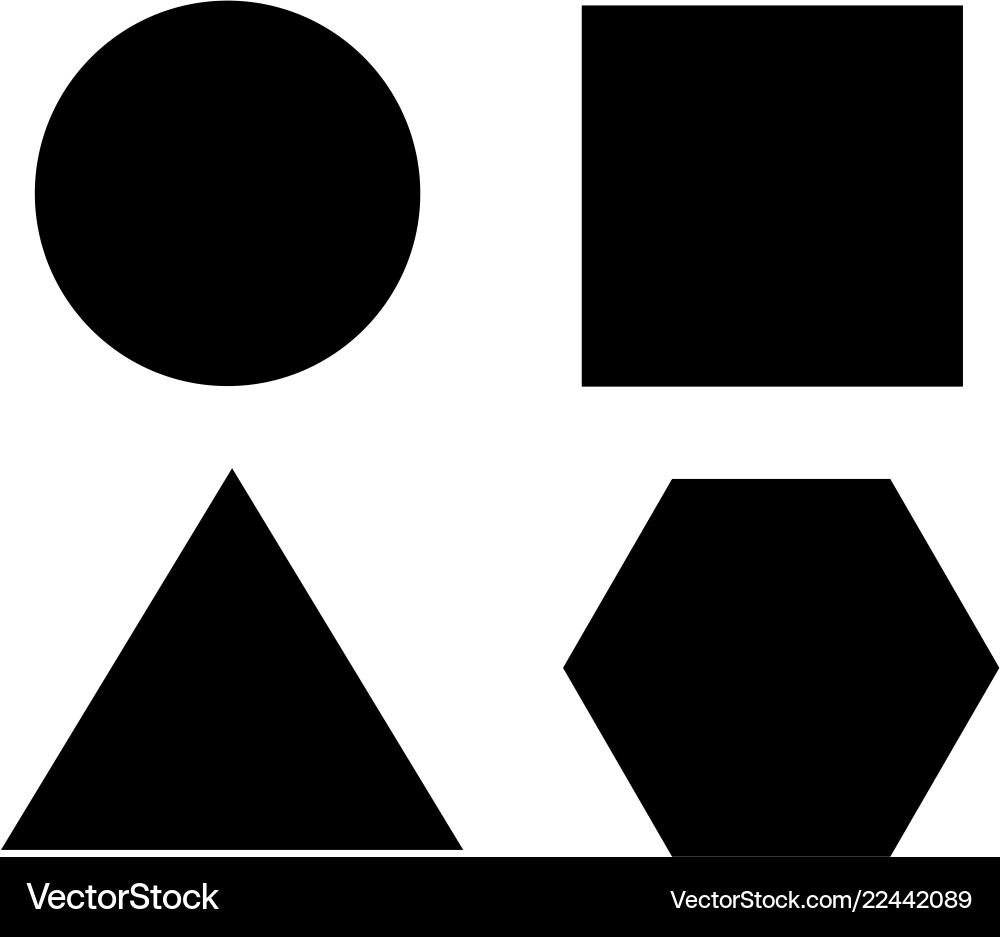 Assorted colored square triangle circle vector image