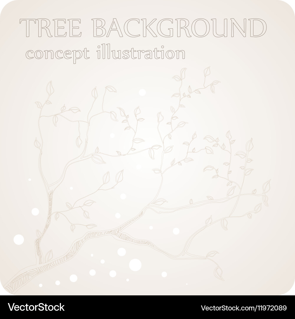 Botanical Tree Sketch Background vector image