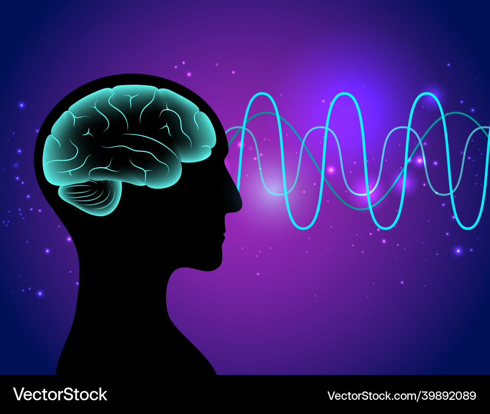 Brain wave 3d vector image