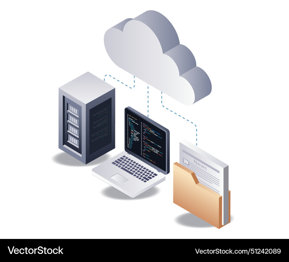 Cloud server computer programming language Cloud server computer programming language vector image