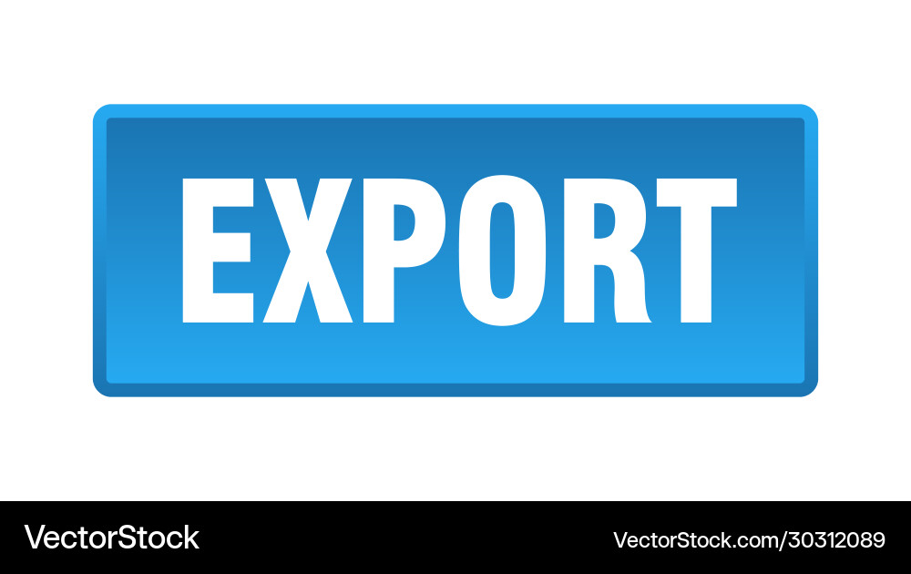 Export button square blue push vector image