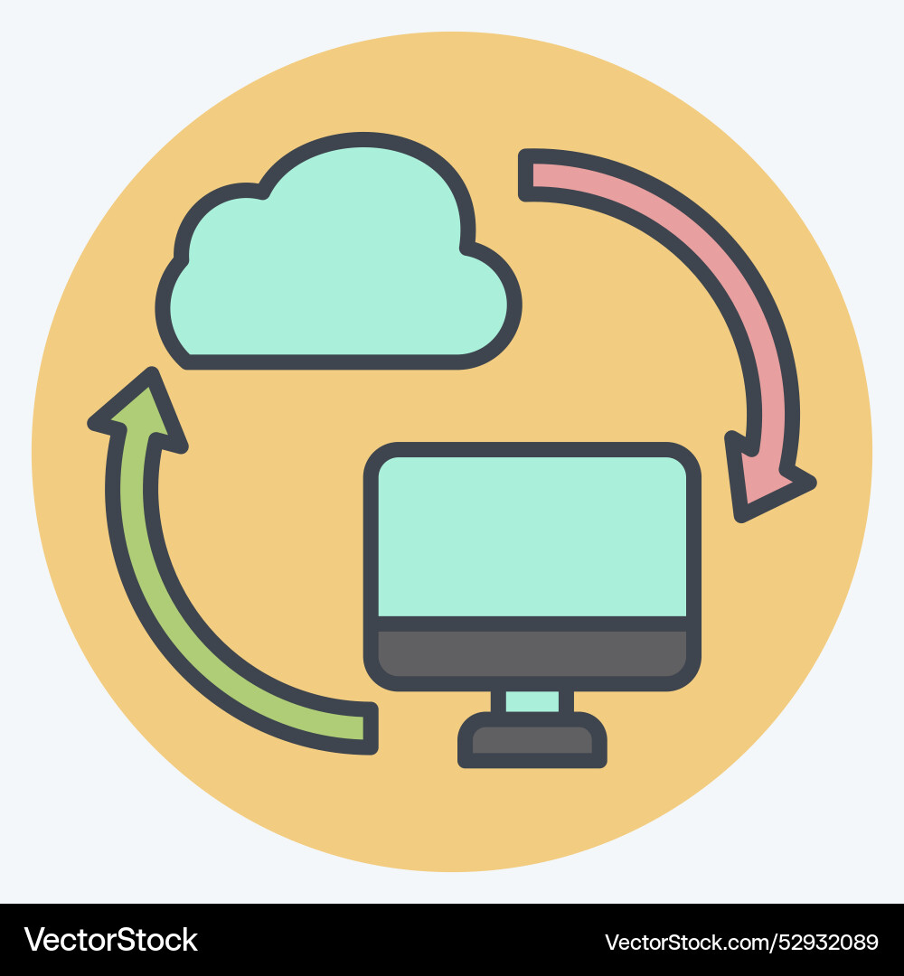 Icon backup data related to network symbol color Icon backup data related to network symbol color vector image