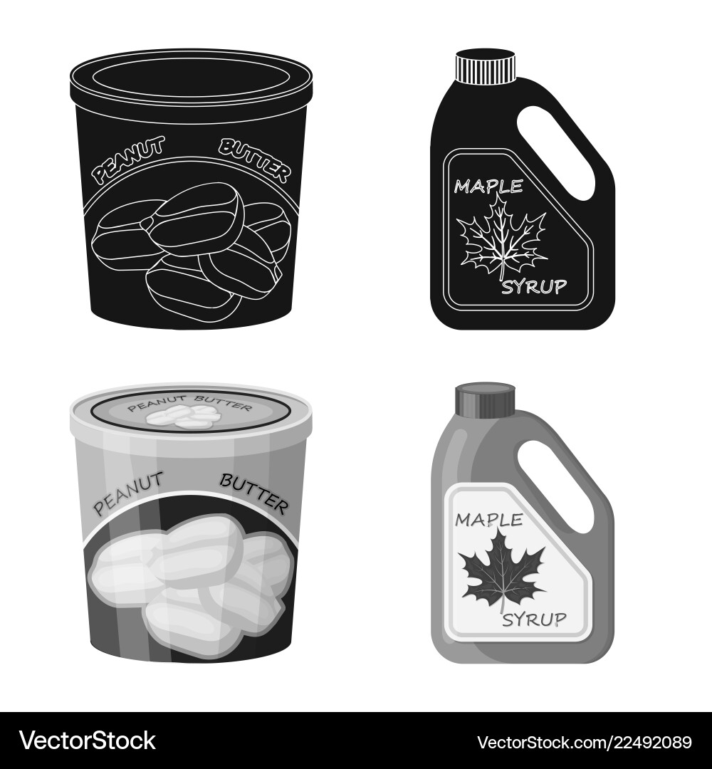Isolated object of can and food symbol collection Vector Image