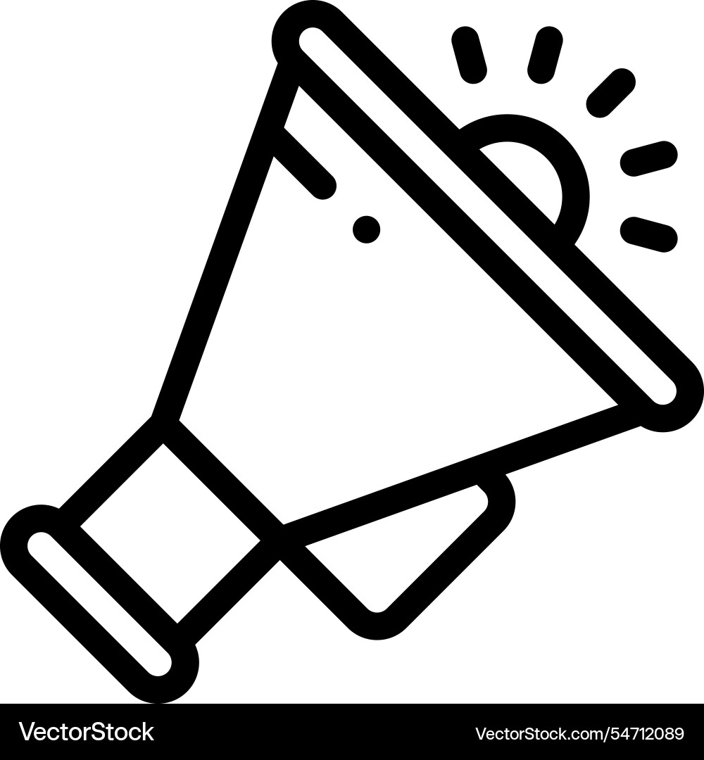 Megaphone icon thin linear style design isolated Megaphone icon thin linear style design isolated vector image