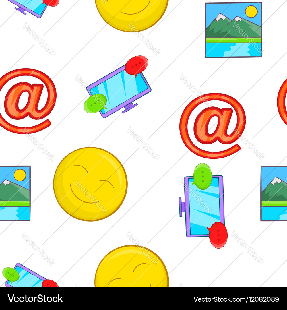 Messages over internet pattern cartoon style vector image
