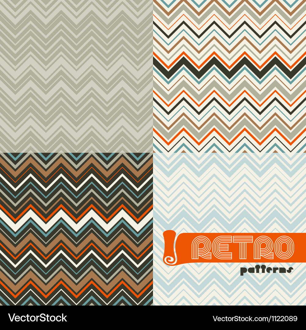 Retro Geometric Pattern Set vector image
