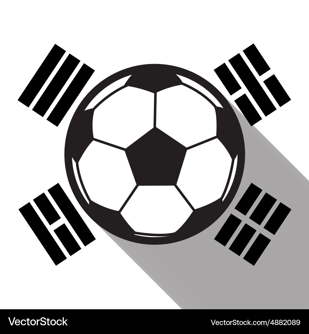 South Korea Football Icon Vector Image