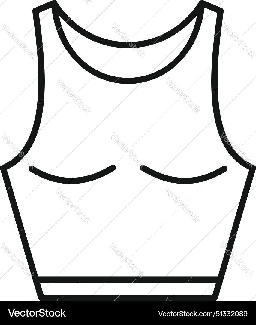 Sports Bra Outline Vector Image