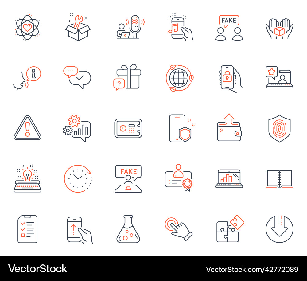 Technology icons set included icon as graph Technology icons set included icon as graph vector image