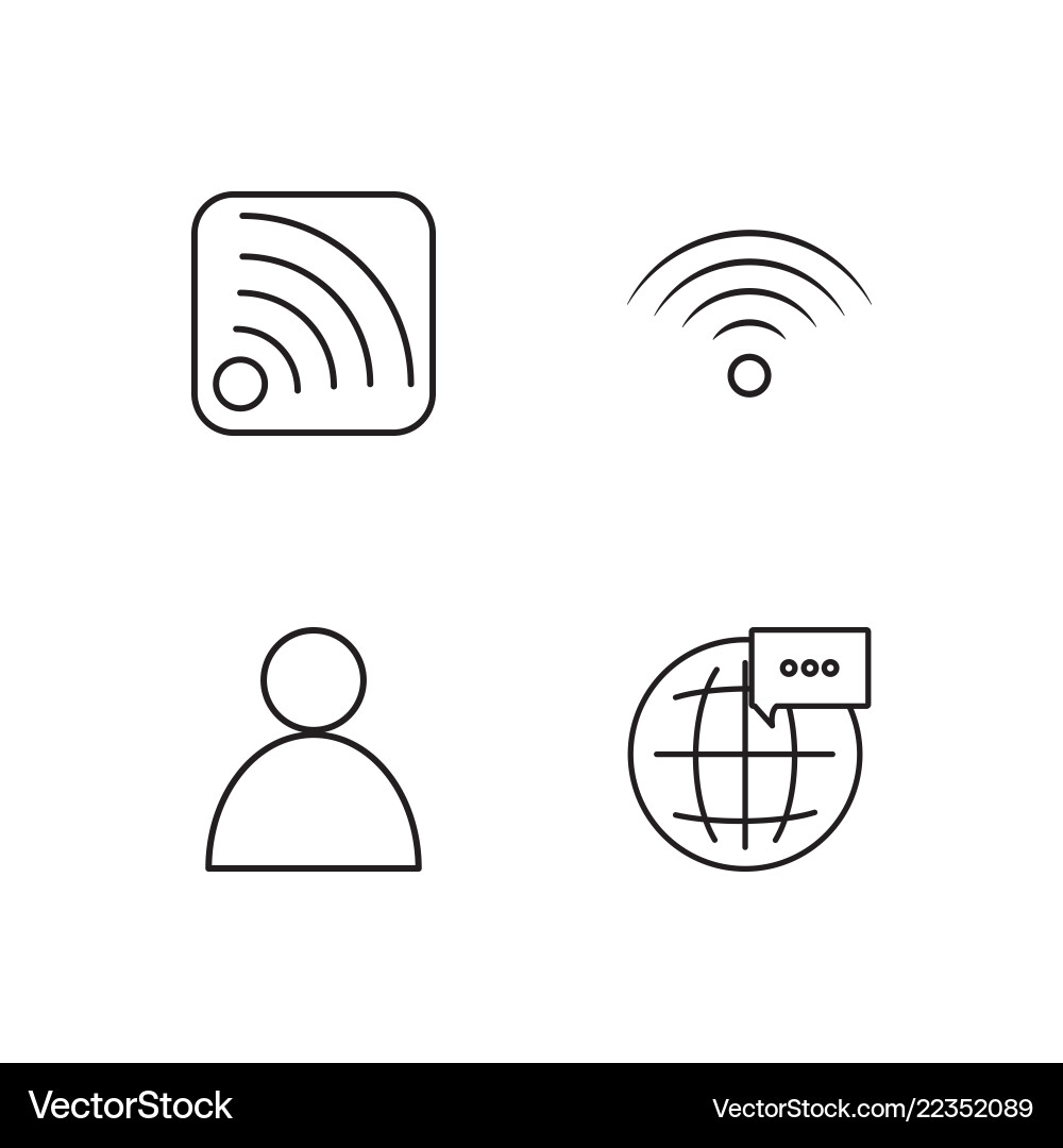 Web simple outlined icons set Web simple outlined icons set Vector Image