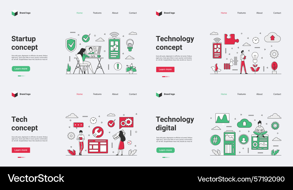 A comprehensive collection of modern web templates vector image