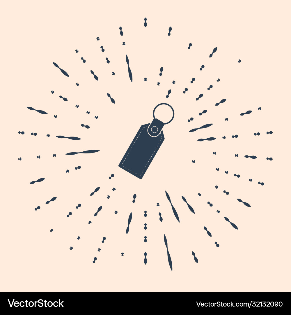 Black rectangular key chain with ring for icon Black rectangular key chain with ring for icon vector image