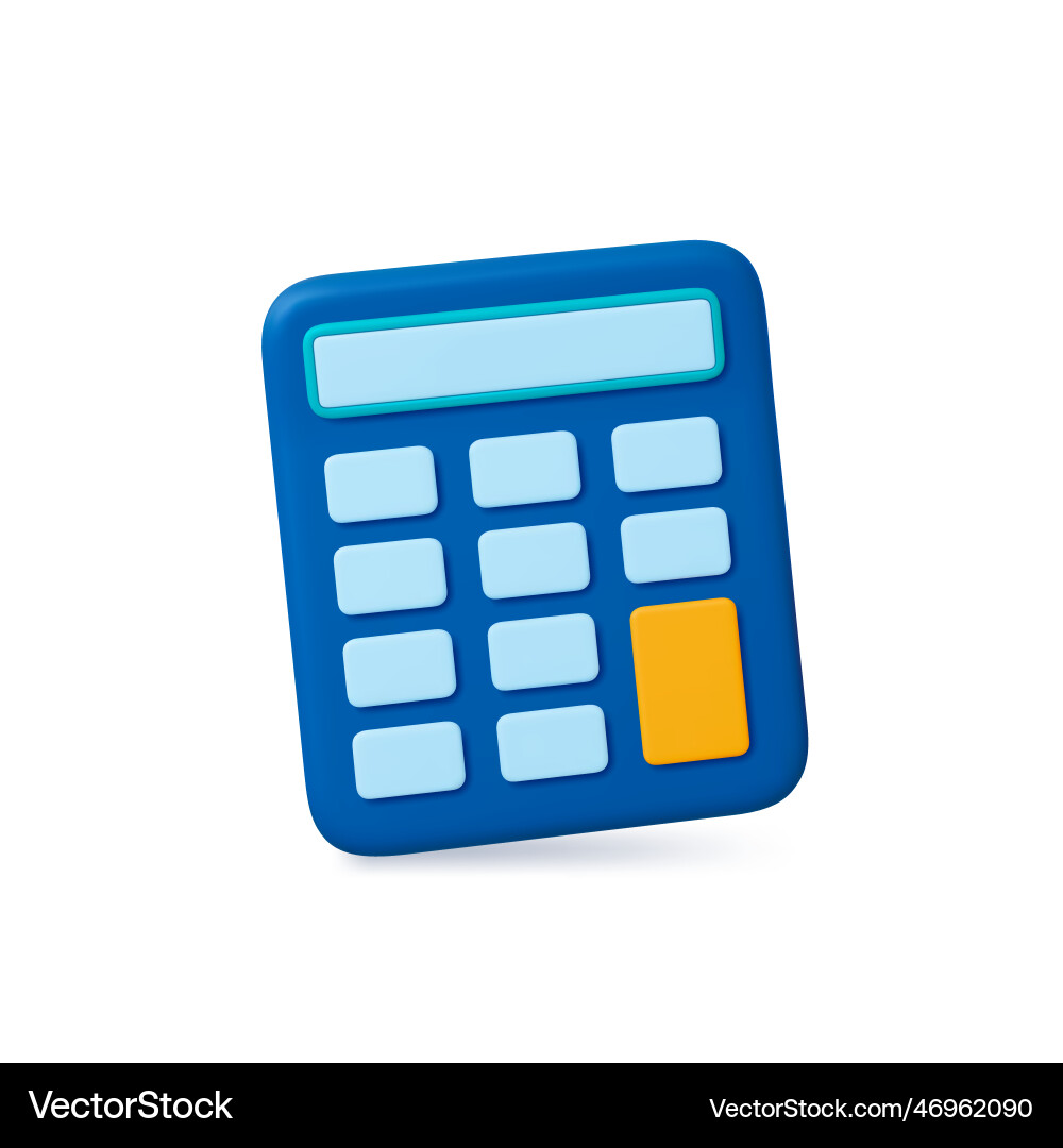 Calculator 3d icons financial banking sign vector image