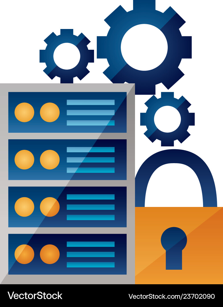 Computer case padlock security settings Vector Image