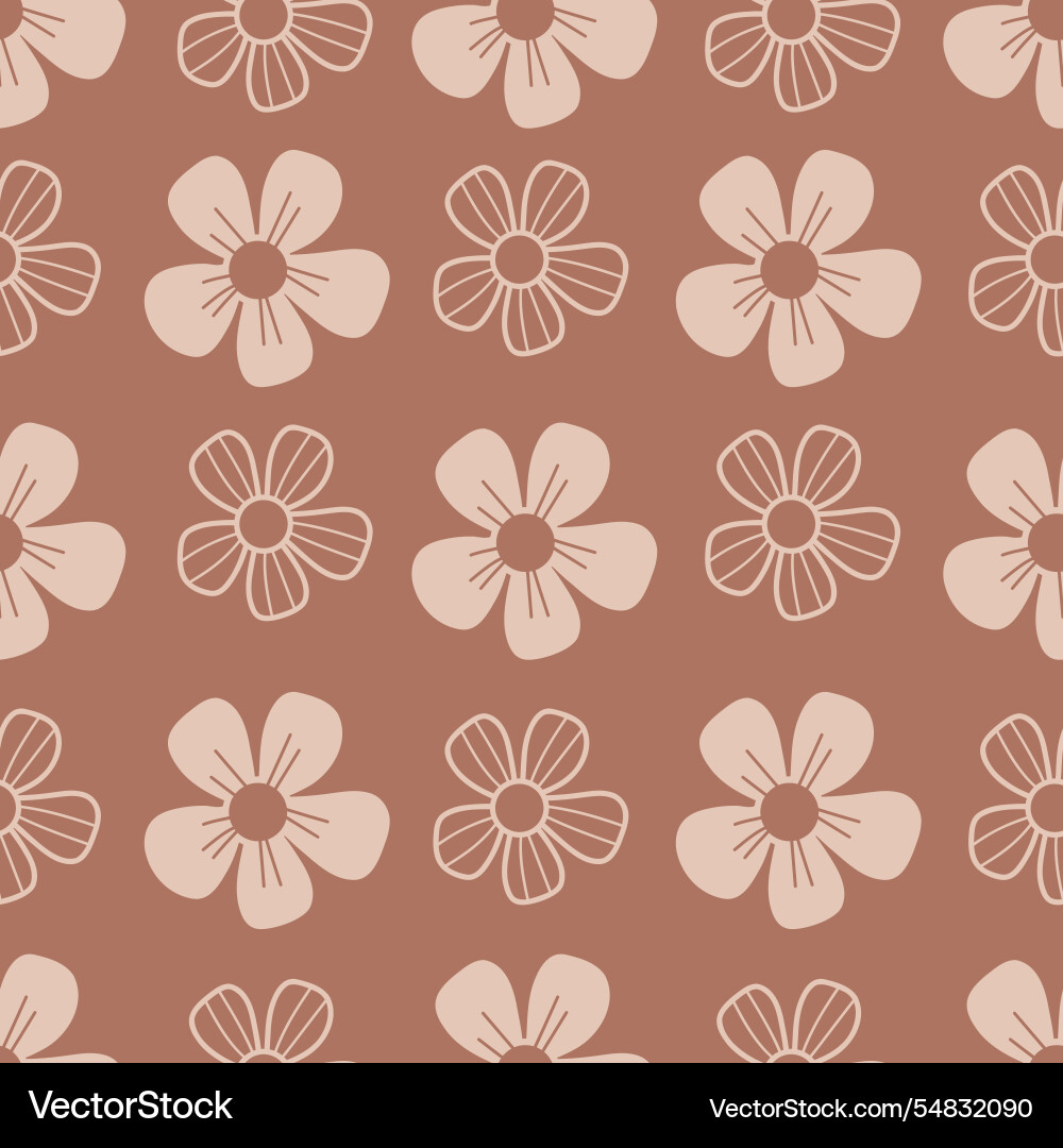 Floral seamless pattern openwork minimalistic Vector Image