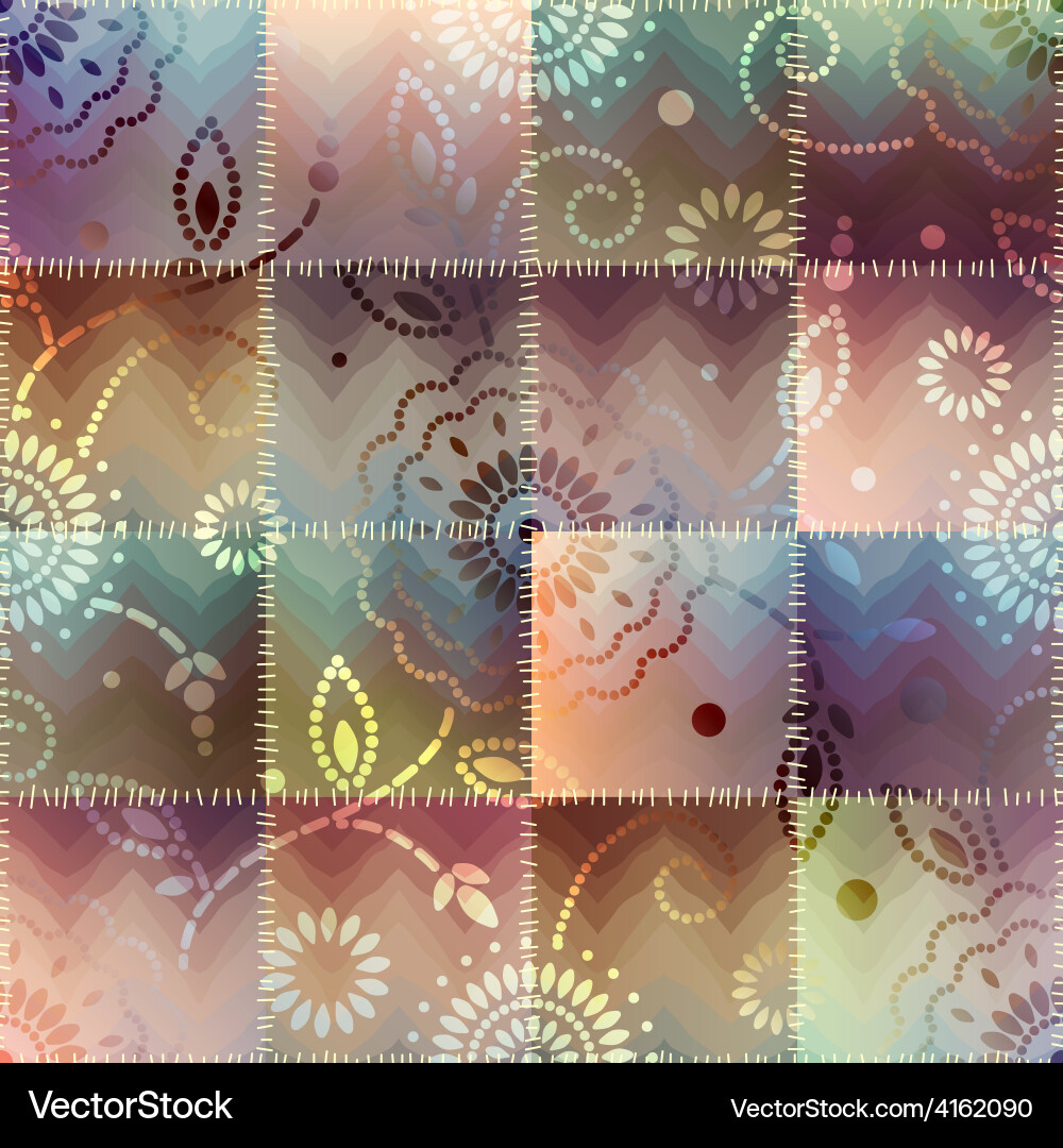 Gradient Patchwork Seamless Pattern vector image