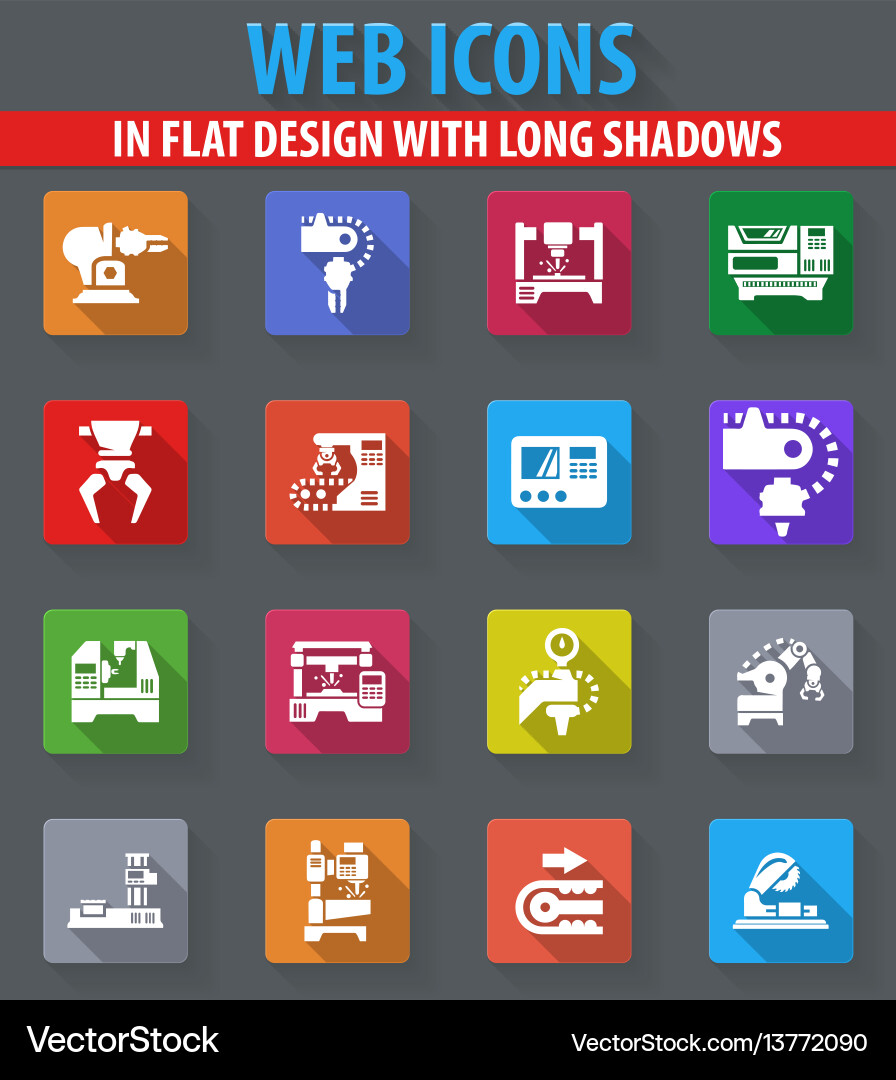 Machine tool icons set Machine tool icons set vector image