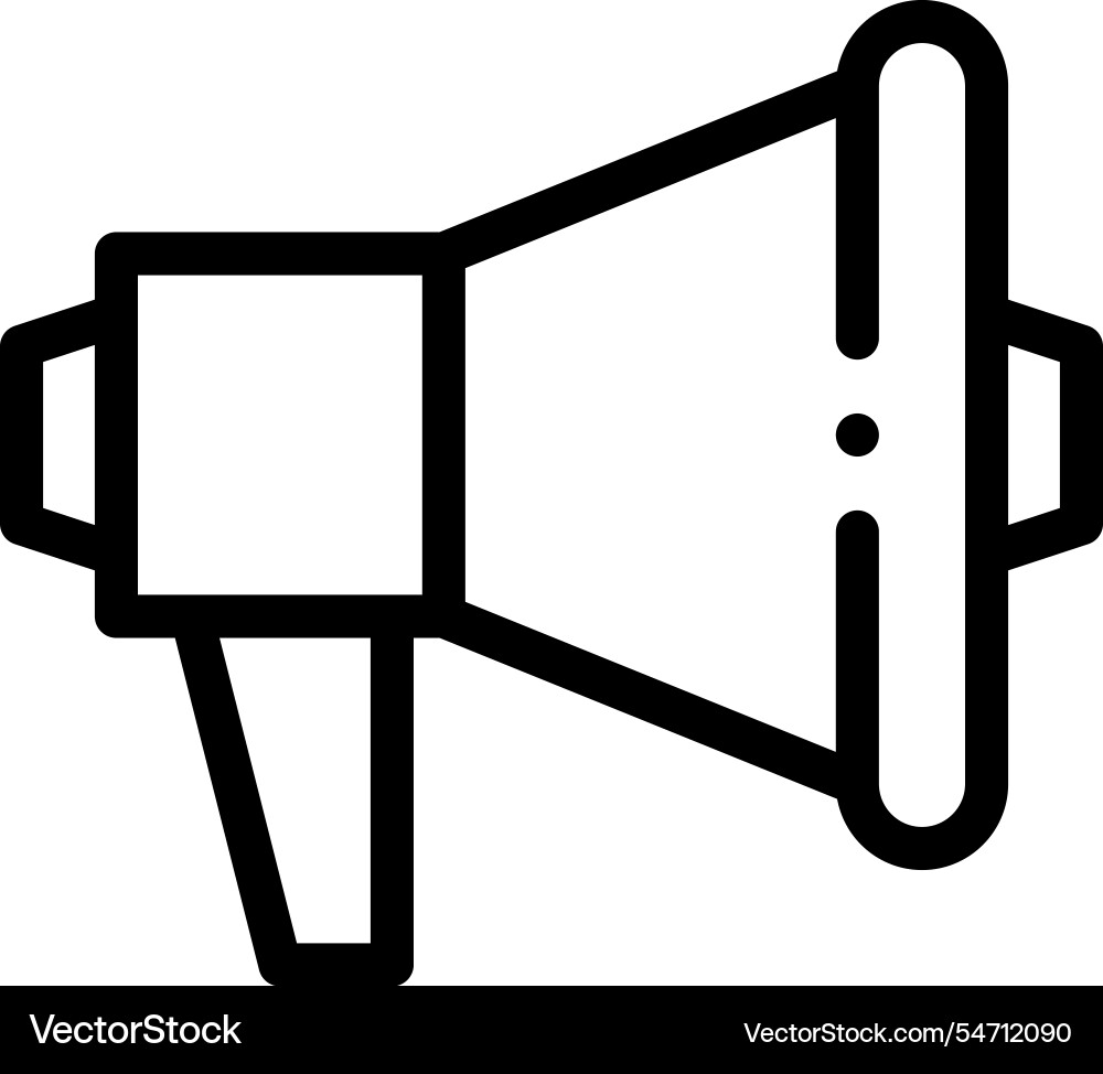 Megaphone icon thin linear style design isolated Megaphone icon thin linear style design isolated vector image