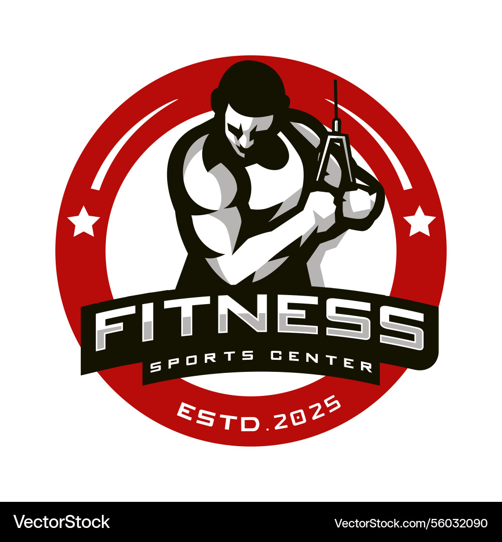Muscle man or strong athlete logo design Muscle man or strong athlete logo design vector image