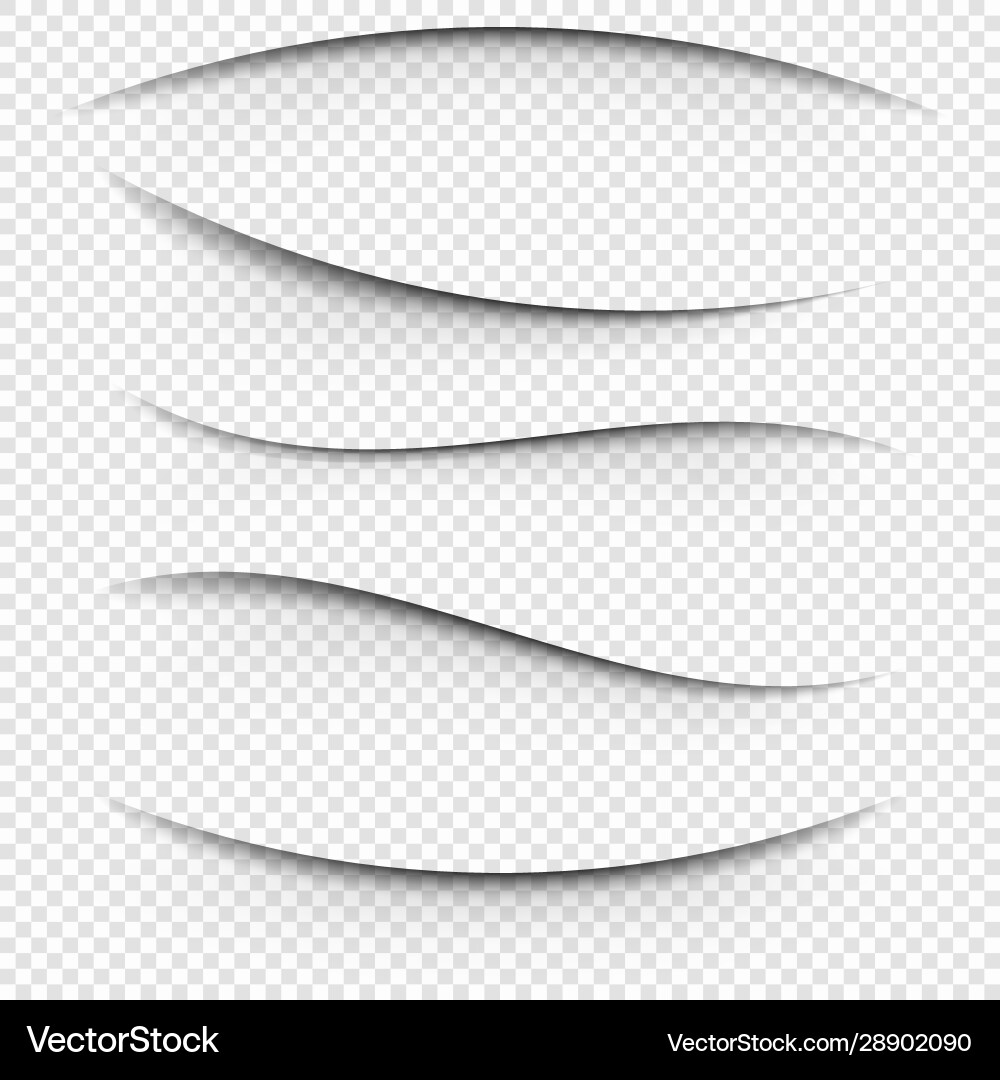 Realistic shadows set transparent Royalty Free Vector Image