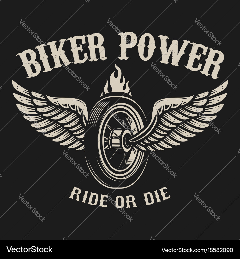 Ride or Die Motorcycle Emblem Vector Image