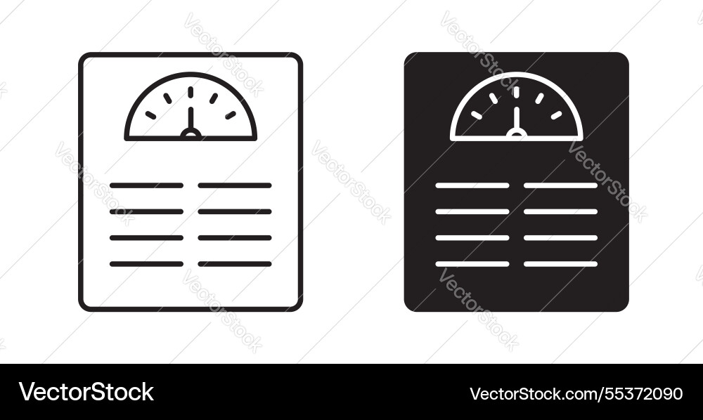 Scale icon set in thin line for web Vector Image