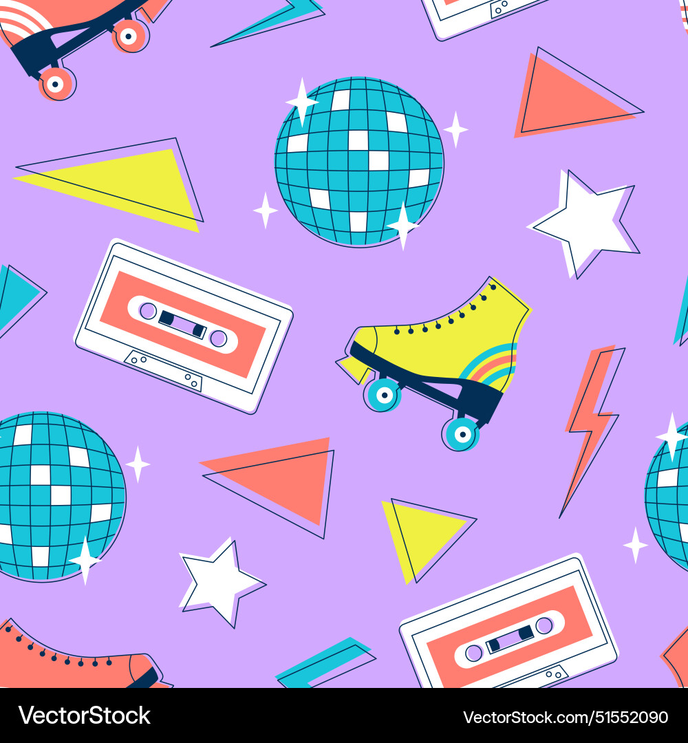 Seamless pattern 90s style Seamless pattern 90s style vector image