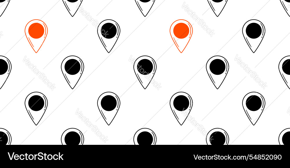 Seamless pattern of black and red location pins Vector Image