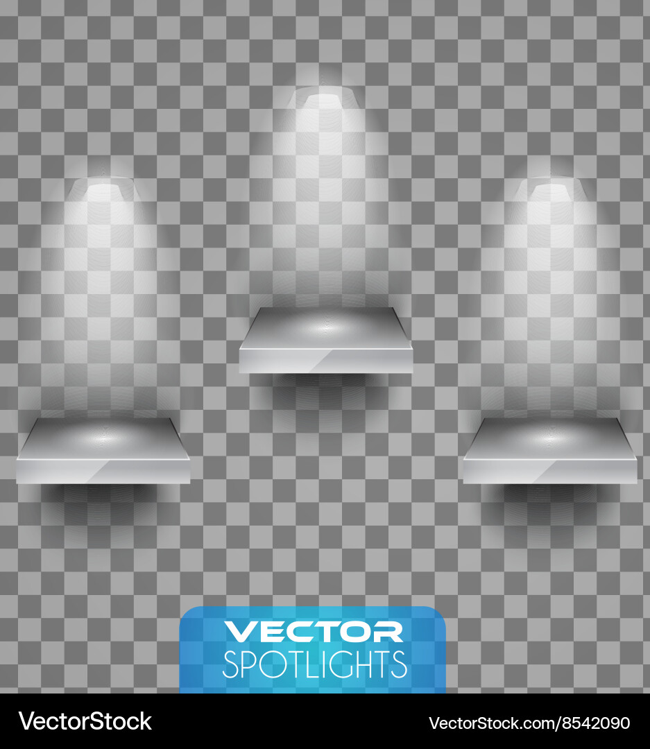Spotlights scene with different source of lights vector image