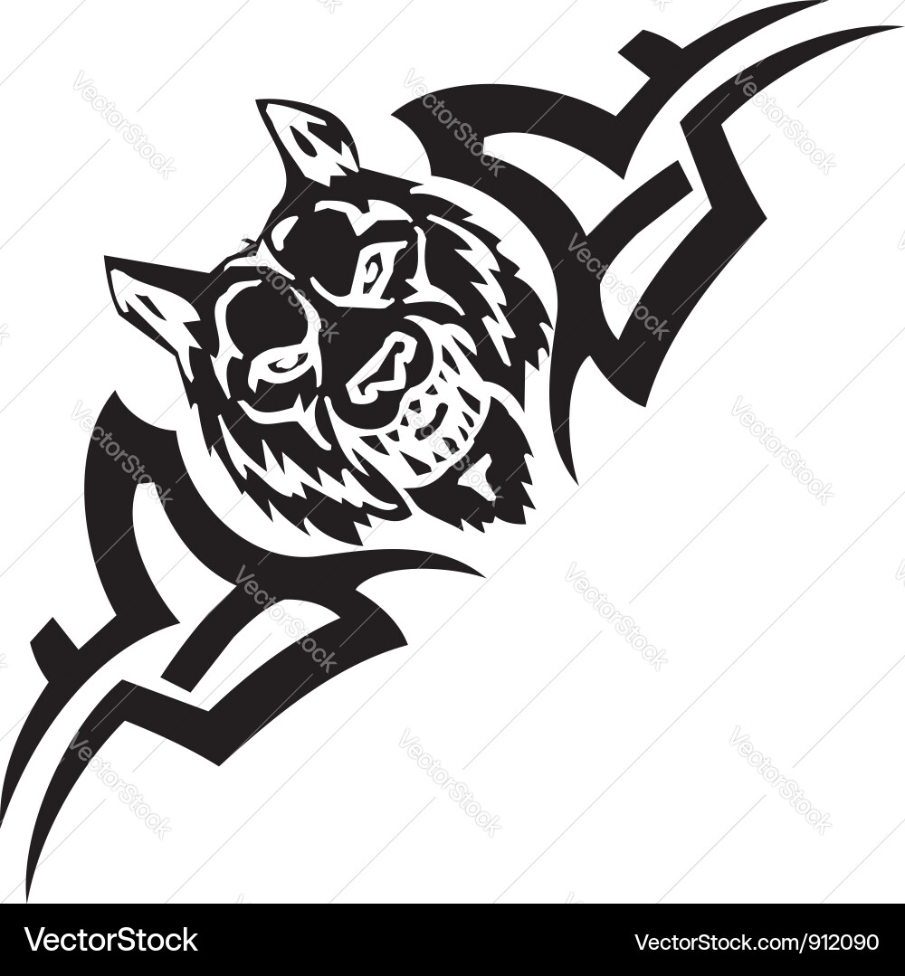 Symmetrical Tribal Wolf vector image