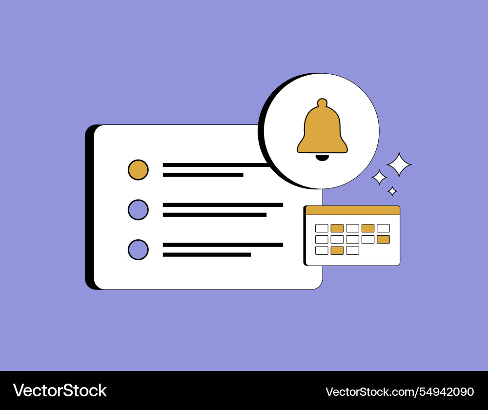 Task management and notification vector image