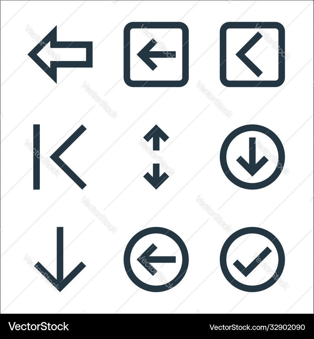 Ui line icons linear set quality vector image