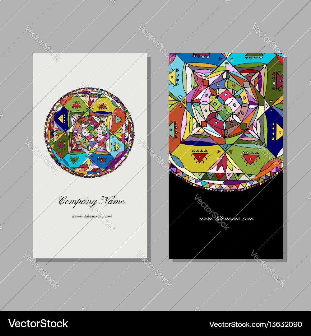 Visitenkarte Design ethnische Mandala Visitenkarte Design ethnische Mandala vektorbild