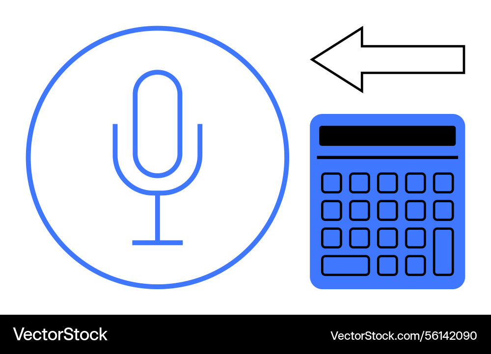 Voice command integration with calculator Voice command integration with calculator vector image