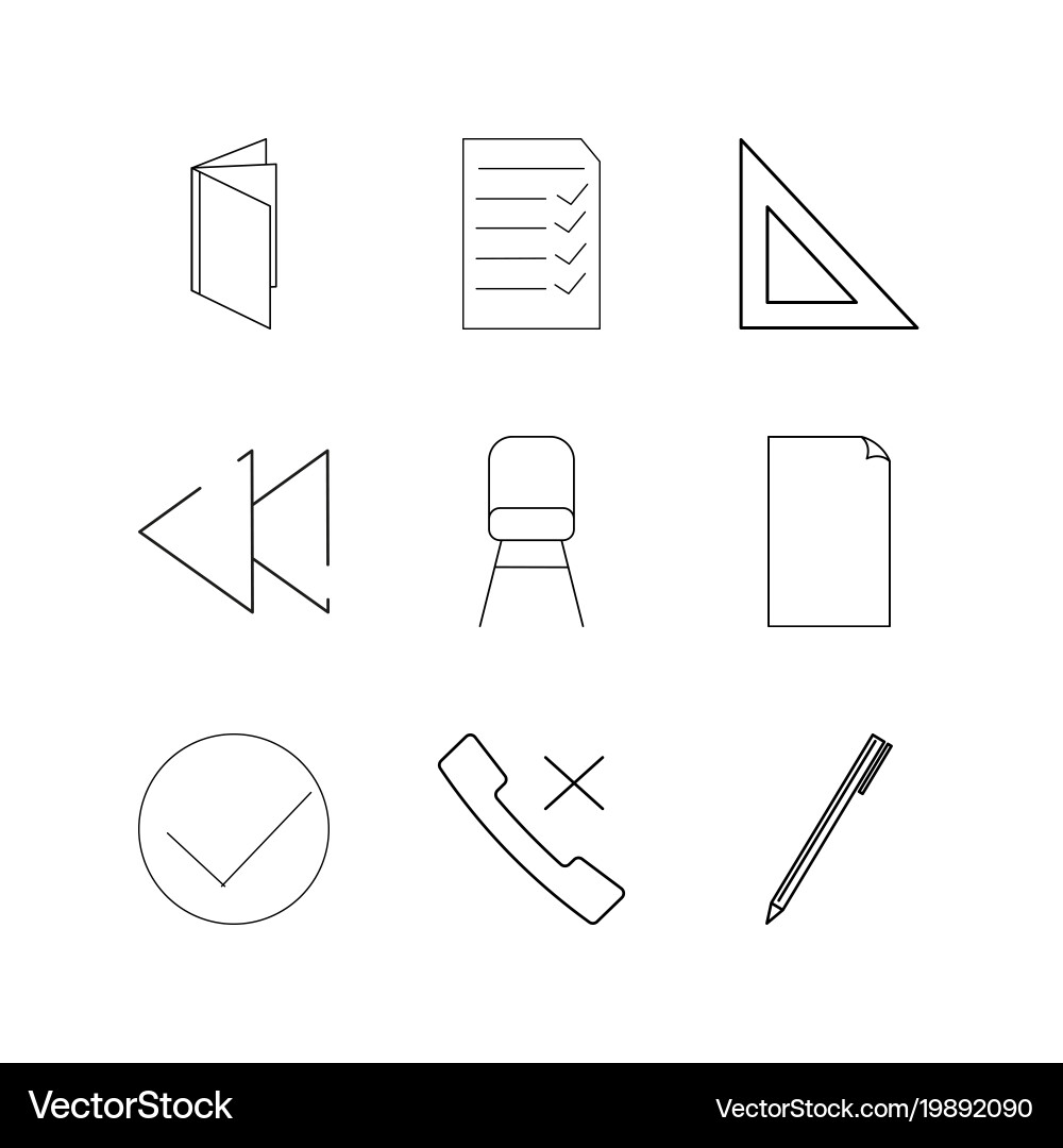 Web linear icon set simple outline icons vector image