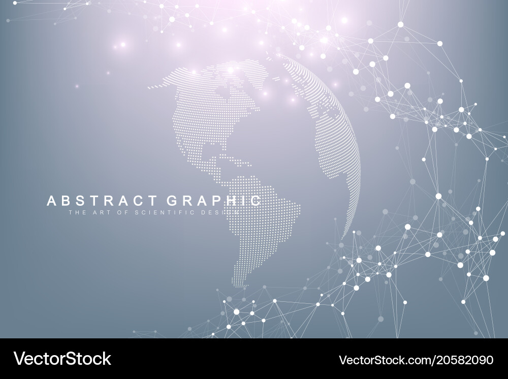 World map point with global technology networking vector image