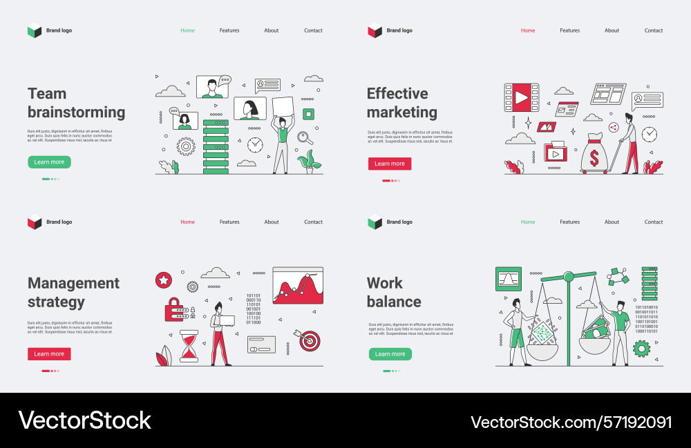 A modern web template designed for team vector image
