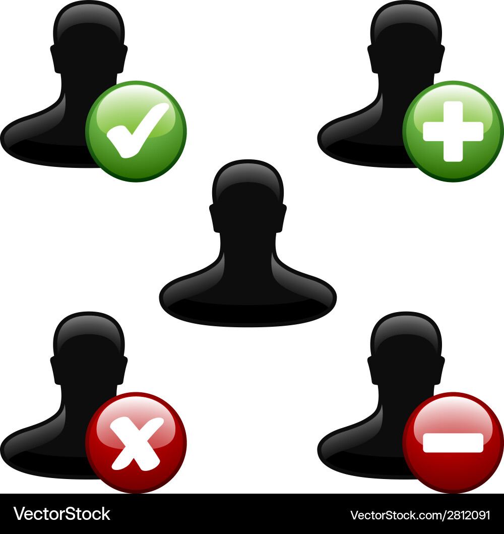 Add delete user icons vector image