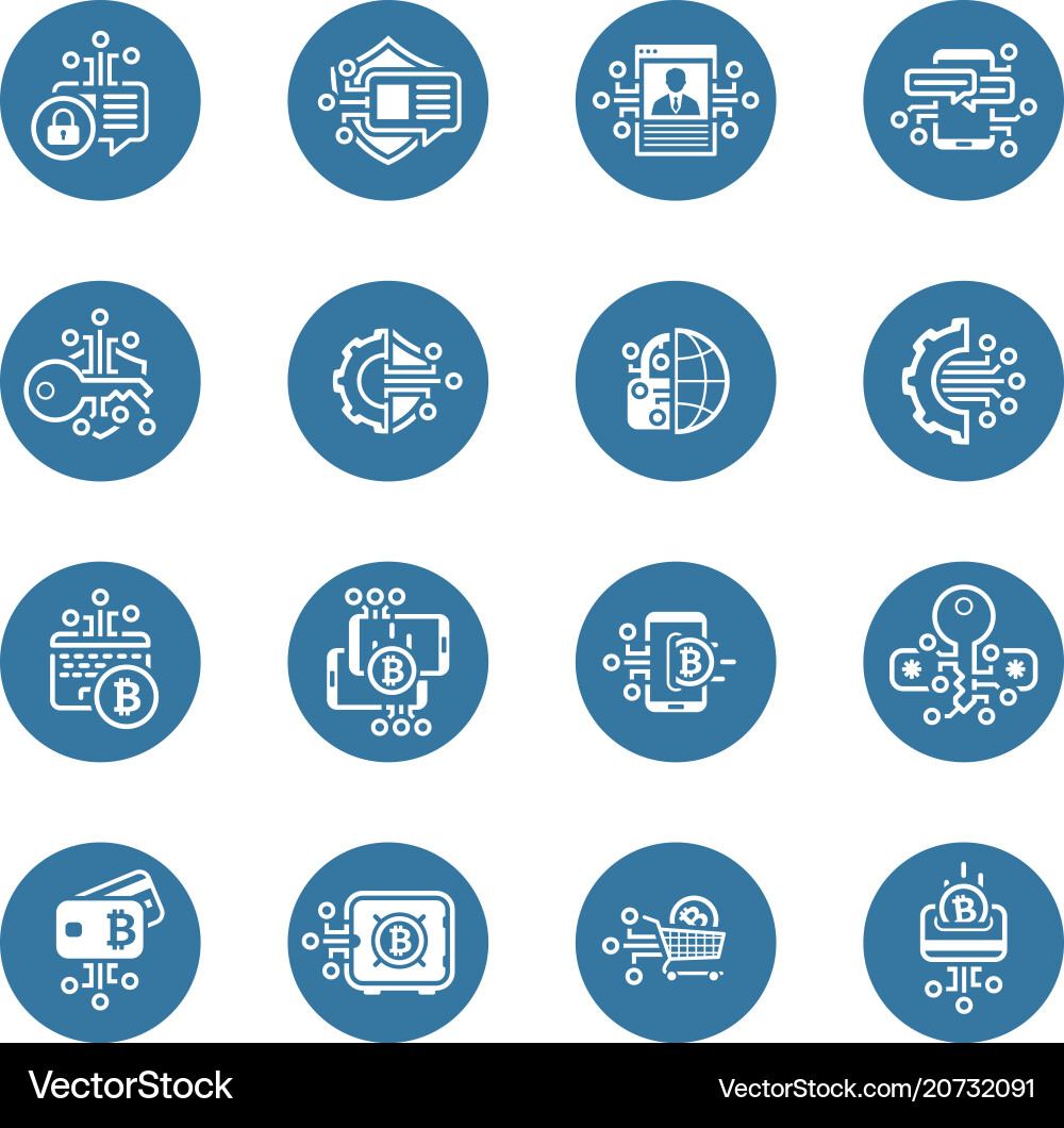Bitcoin and blockchain crypto protection Bitcoin and blockchain crypto protection vector image
