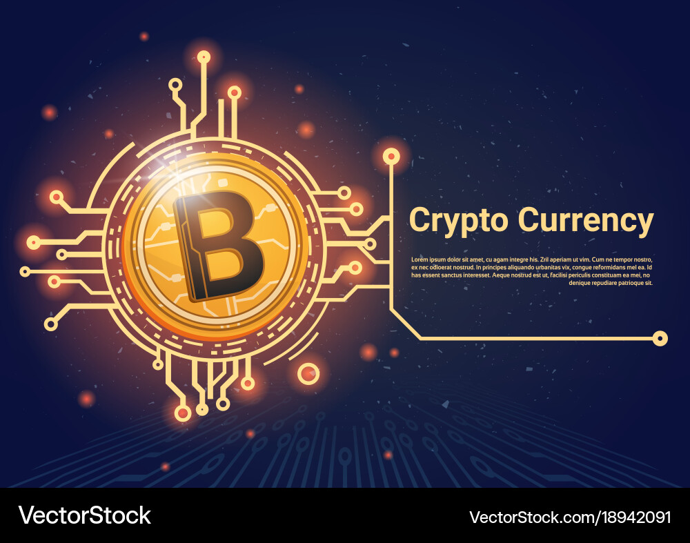 Bitcoin Finance Digital Currency Banner – Royalty-Free Vector | VectorStock