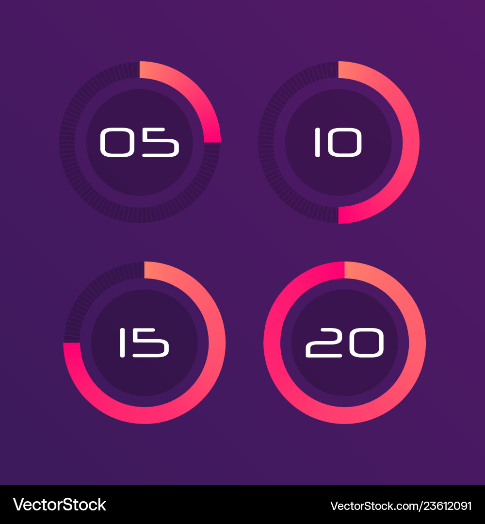 Circular interval timer Circular interval timer vector image