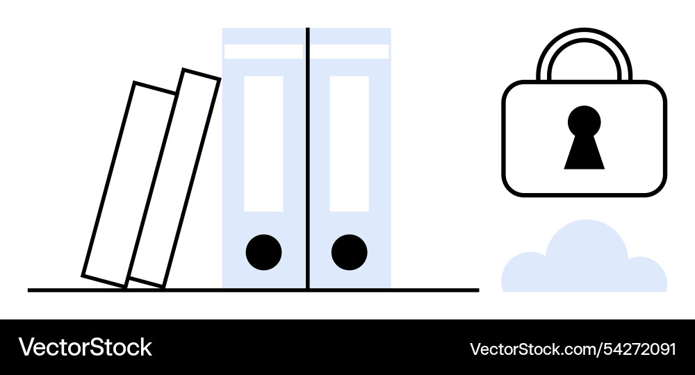 Cloud secure information storage with documents Cloud secure information storage with documents Vector Image